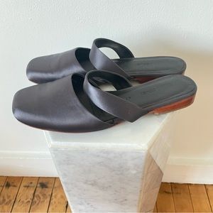 Rachel Comey Taboo Slide in Charcoal Satin